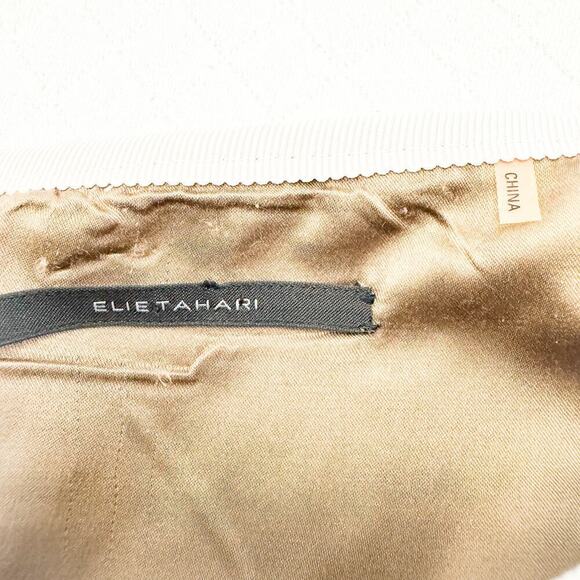 Elie Tahari Printed Flower Patterned Brown Mini Skirt Size M/L - Picture 3 of 6